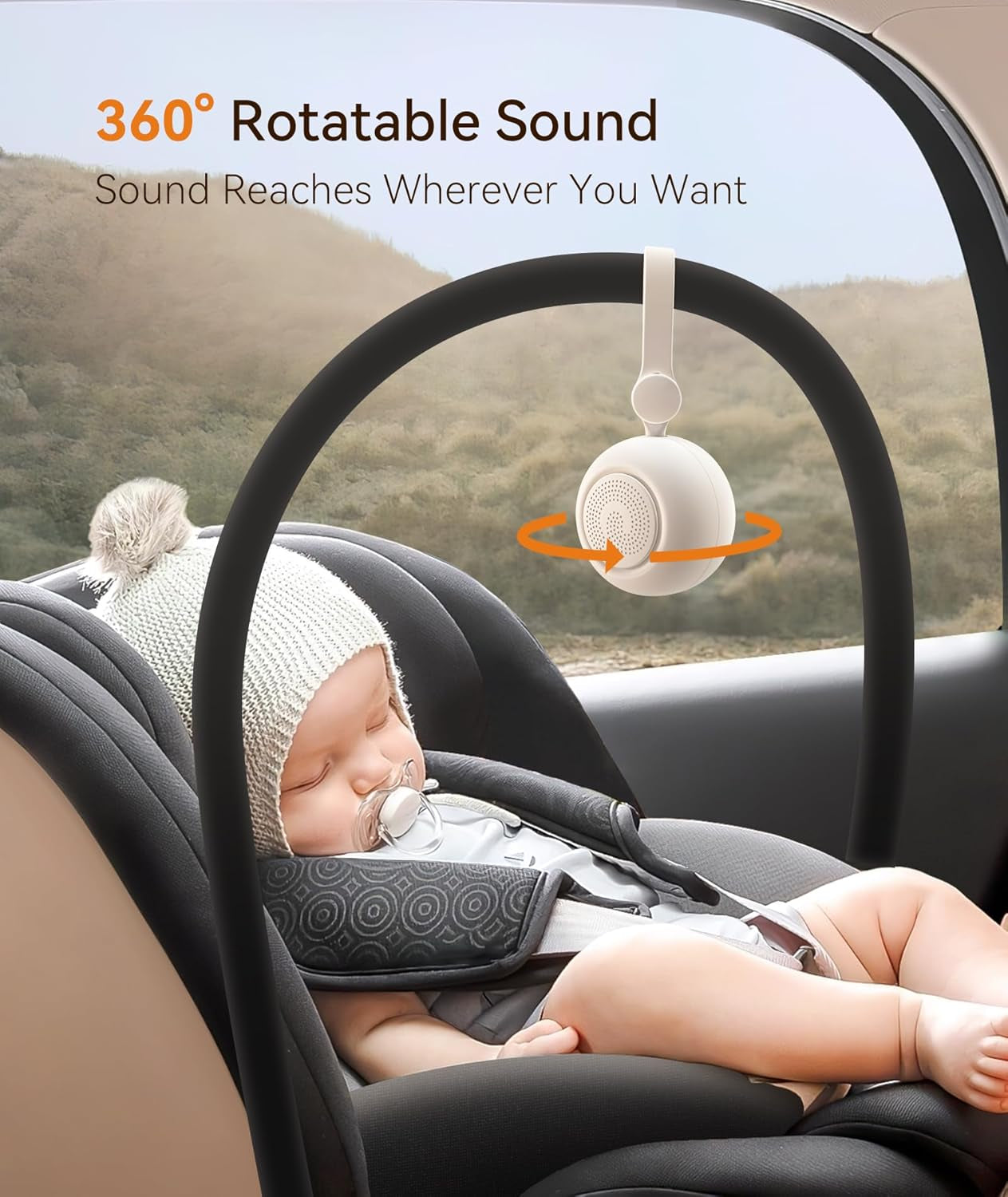 White Noise Machine Baby, Portable White Noise Machine with 19 Soothing Sounds, Nursery Night Light, 32 Volume&4 Timer, White Noise Sound Machine for Stroller Sleep Travel, Newborn Essentials