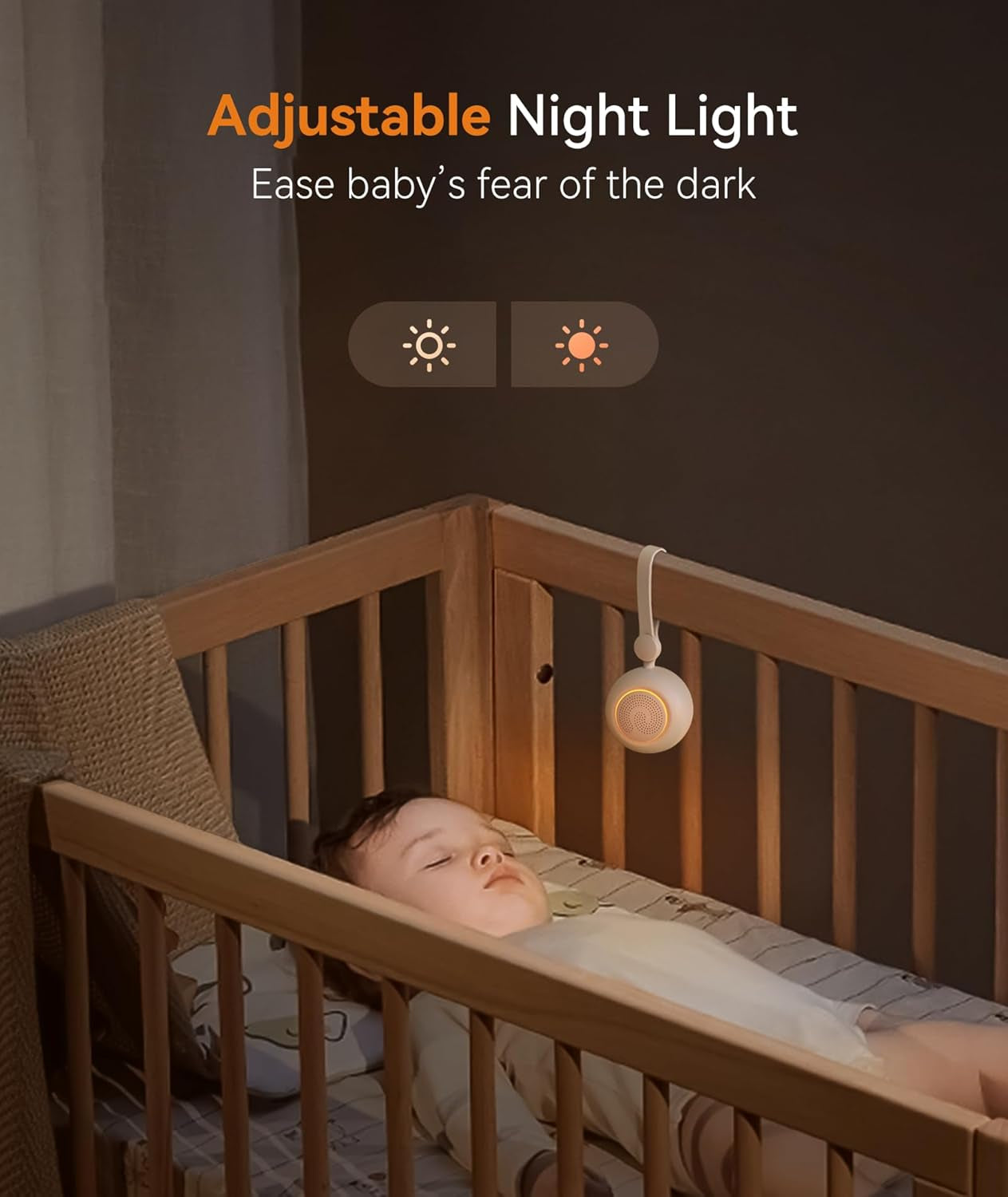 White Noise Machine Baby, Portable White Noise Machine with 19 Soothing Sounds, Nursery Night Light, 32 Volume&4 Timer, White Noise Sound Machine for Stroller Sleep Travel, Newborn Essentials