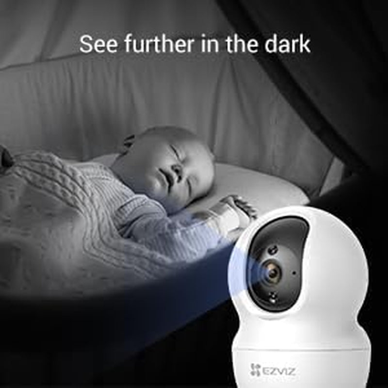 CP1 Pro 2K Indoor Security Camera Wifi, 2.4Ghz Baby Monitor Wireless with Call Button, 512GB Supports, 360° Pan Tilt, Smart Colour Night Vision, Auto Tracking, Two-Way Audio, Sleep Mode