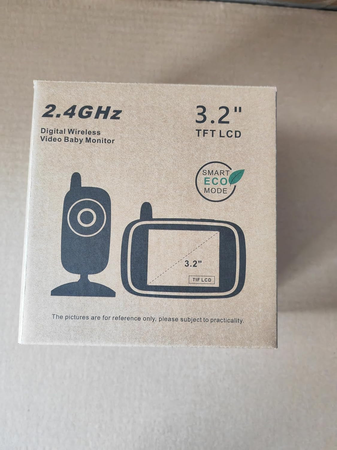 Wireless Video Baby Monitor with Camera and Night Vision, 3.2 Inch Screen Night Vision Temperature Monitoring & 2 Way Talkback System Lullabies UK Interface Plug (HB32)