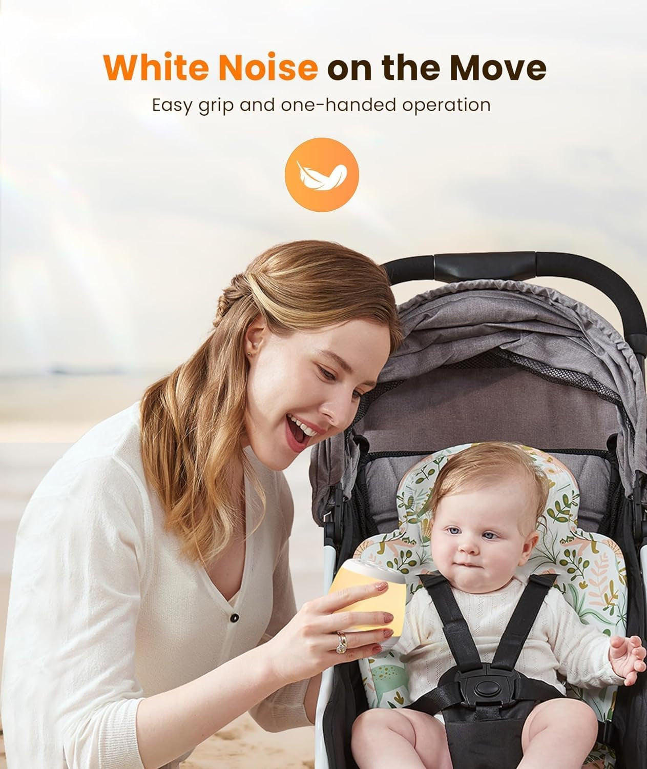White Noise Machine, Portable Sound Machine with 8 Night Light for Baby Kids, White Noise Sound Machine with 24 Sounds, Pink&White Noise for Sleep Nursery Travel, Baby&Toddler Sleep Aid Gift