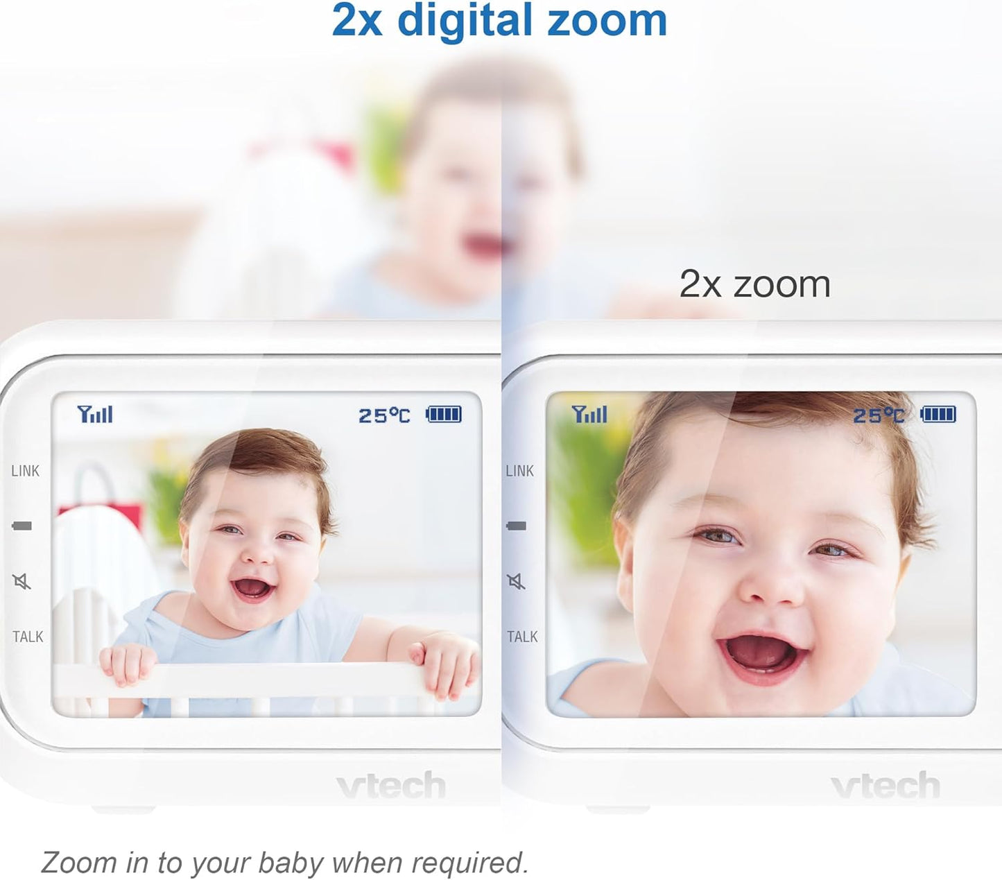 VM3250 Video Baby Monitor with Camera,300M Long Range, Baby Monitor with 2.8" LCD Screen,Up to 19-Hr Video Streaming,Night Vision,Secured Transmission,Temperature Sensor,Soothing Sounds,2X Zoom