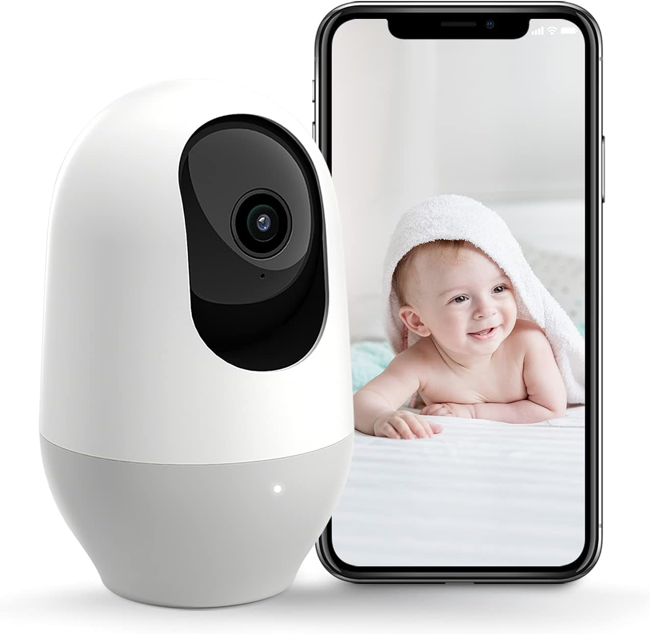 Baby Monitor Wifi Baby Monitor with Camera 360-Degree Baby Camera with 2K Night Vision Video Baby Monitor Camera, AI Motion Tracking Sounds and Motion Detection, Works with Alexa, SD Card/Cloud