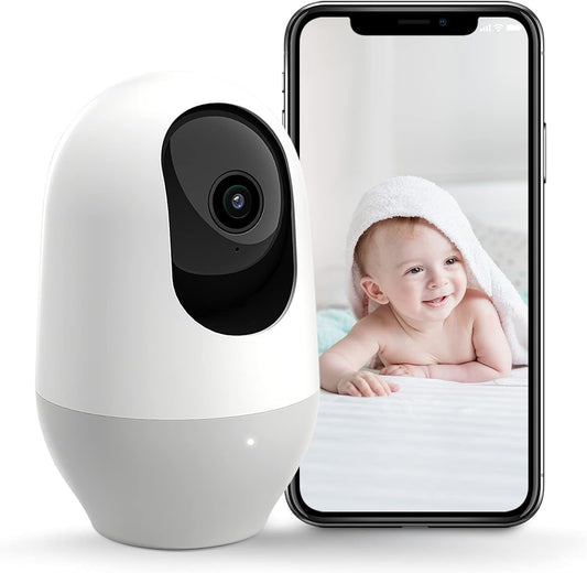 Baby Monitor Wifi Baby Monitor with Camera 360-Degree Baby Camera with 2K Night Vision Video Baby Monitor Camera, AI Motion Tracking Sounds and Motion Detection, Works with Alexa, SD Card/Cloud