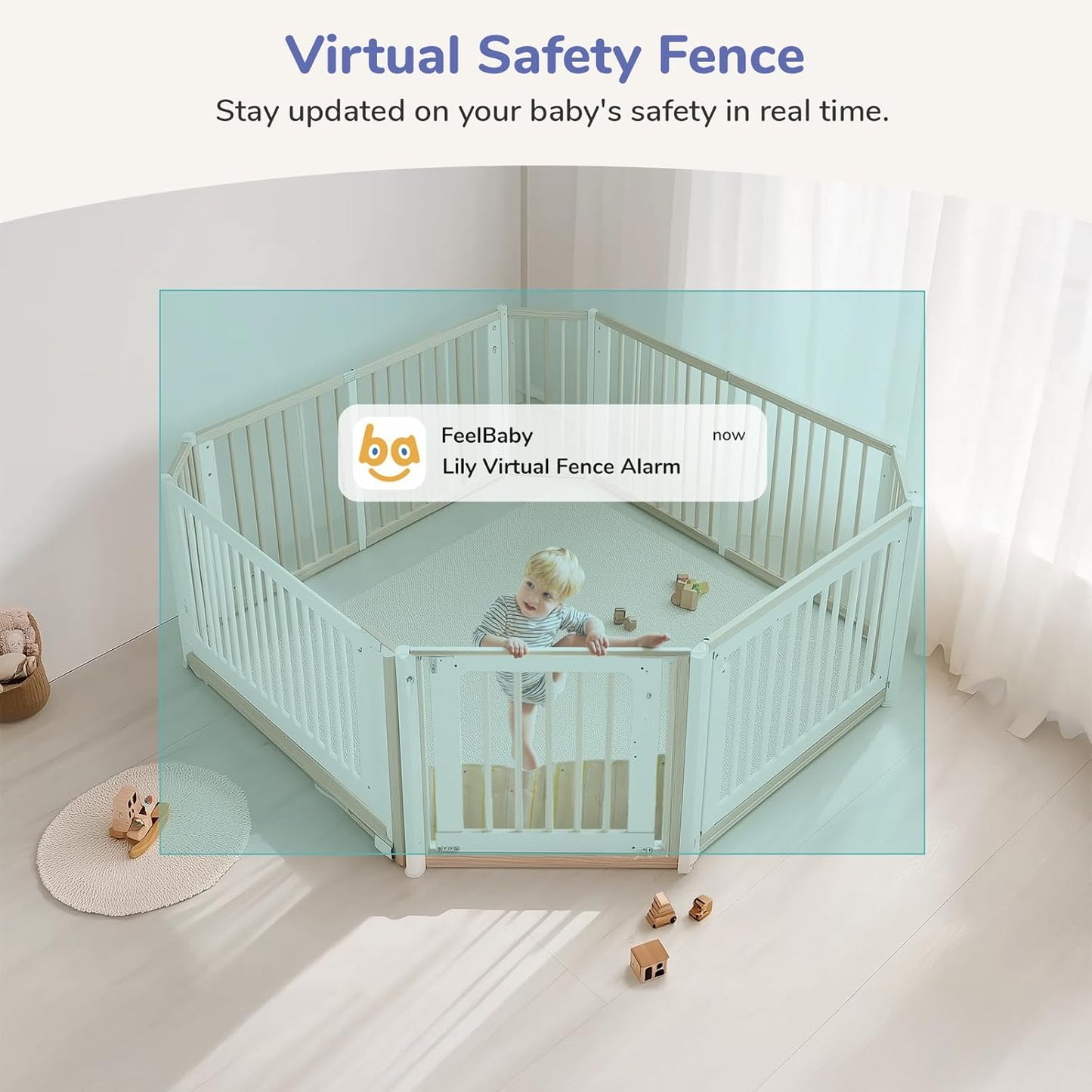 2K Wifi Smart Video Baby Monitor with Camera, Phone App & 5'' Screen Control, Motion & Cry Detection, Night Vision, Two-Way Talk, Lullabies, Temperature Sensor, 3050Mah Battery, 360° PTZ