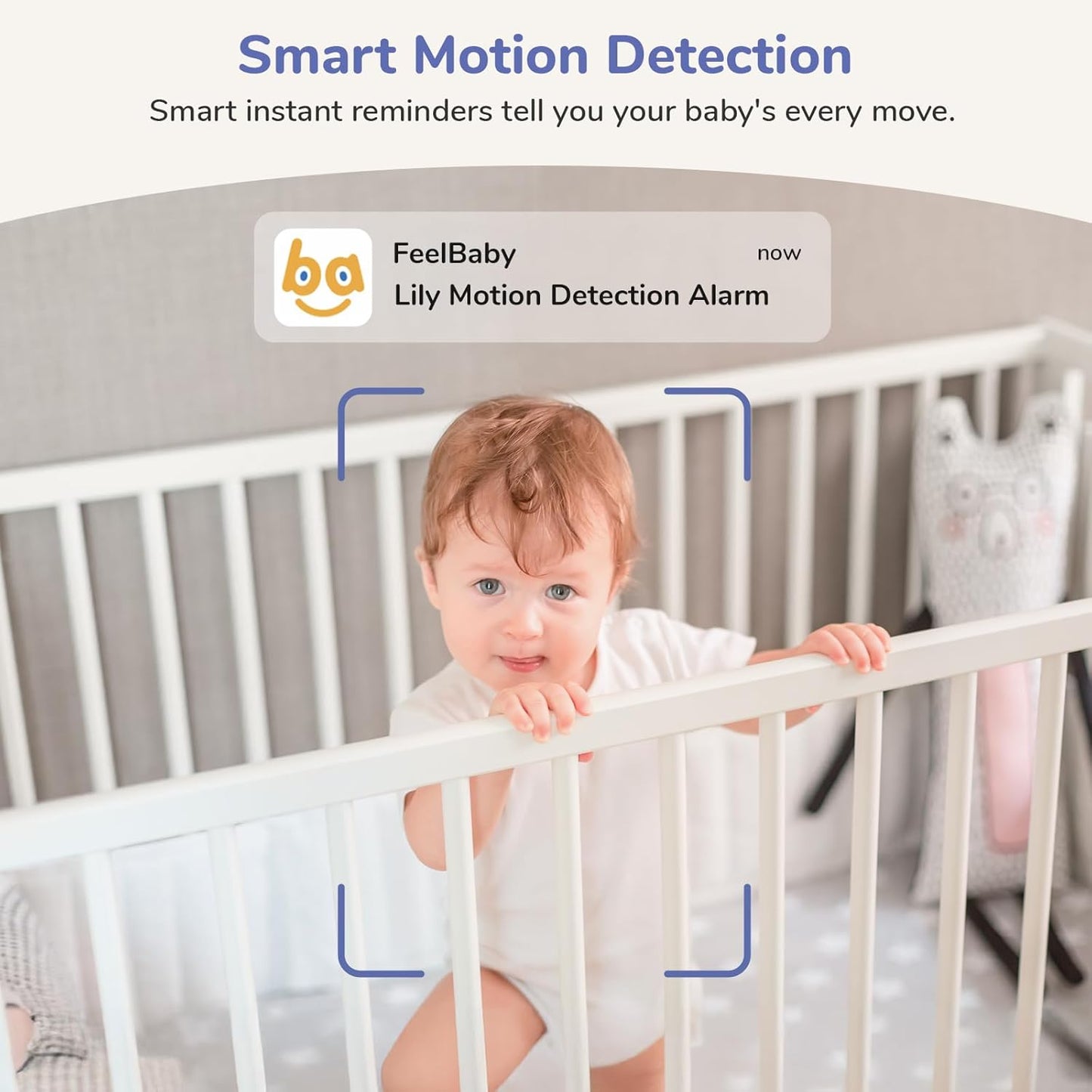 2K Wifi Smart Video Baby Monitor with Camera, Phone App & 5'' Screen Control, Motion & Cry Detection, Night Vision, Two-Way Talk, Lullabies, Temperature Sensor, 3050Mah Battery, 360° PTZ
