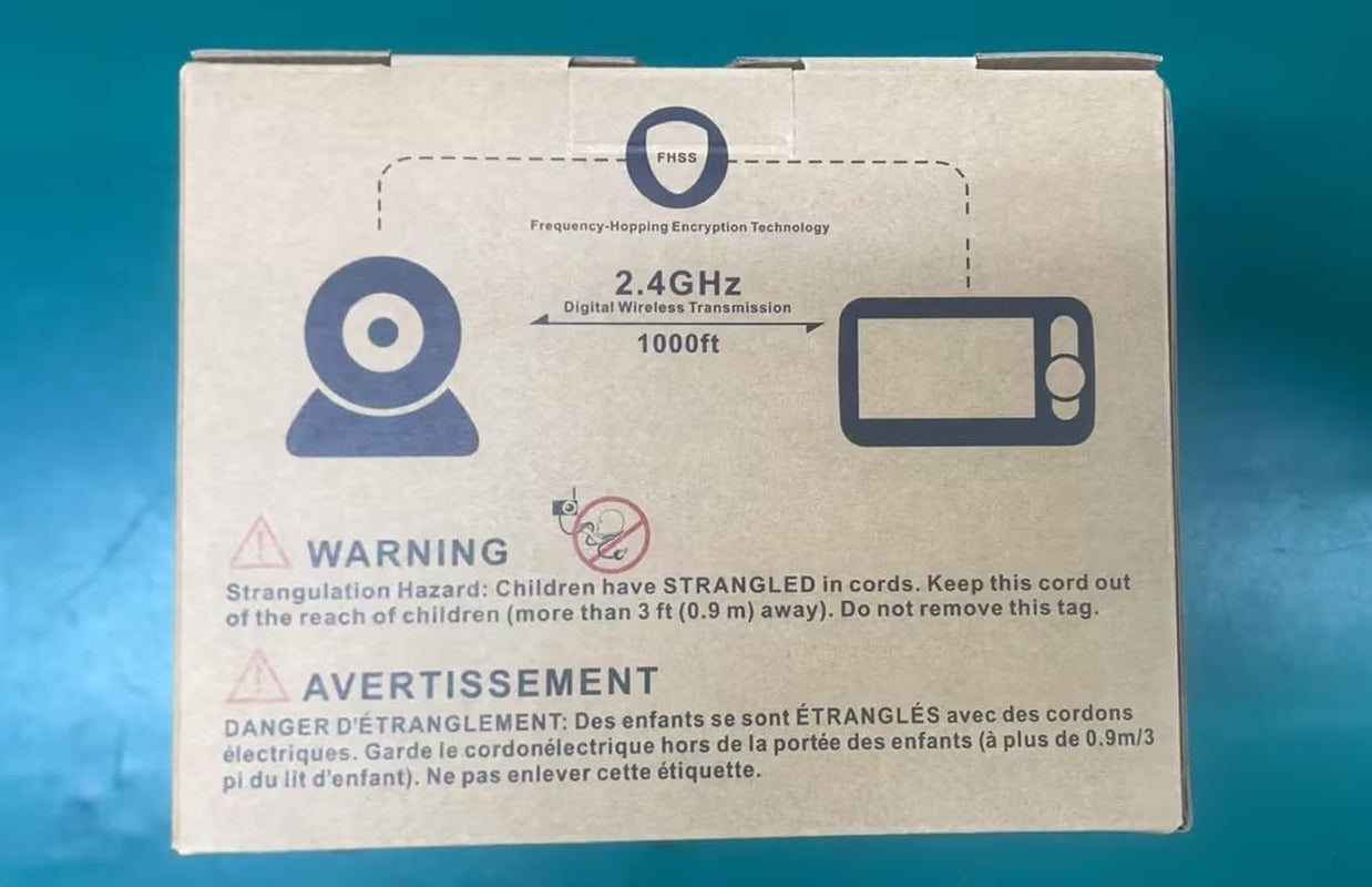 Monitor with Camera and Audio, 5'' Large Screen with 3500Mah Battery, Remote Pan-Tilt-Zoom Camera, Two-Way Talk, Eco-Mode, Auto-Night Vision, Range up to 960Ft and No Wifi