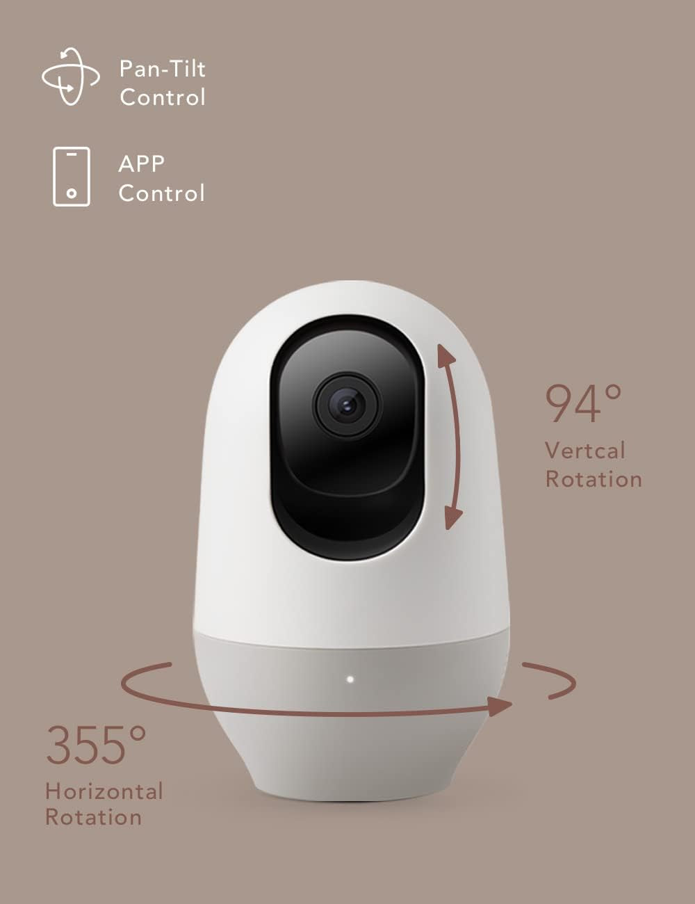 Baby Monitor Wifi Baby Monitor with Camera 360-Degree Baby Camera with 2K Night Vision Video Baby Monitor Camera, AI Motion Tracking Sounds and Motion Detection, Works with Alexa, SD Card/Cloud
